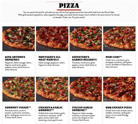 round table pizza|round table menu pizza.